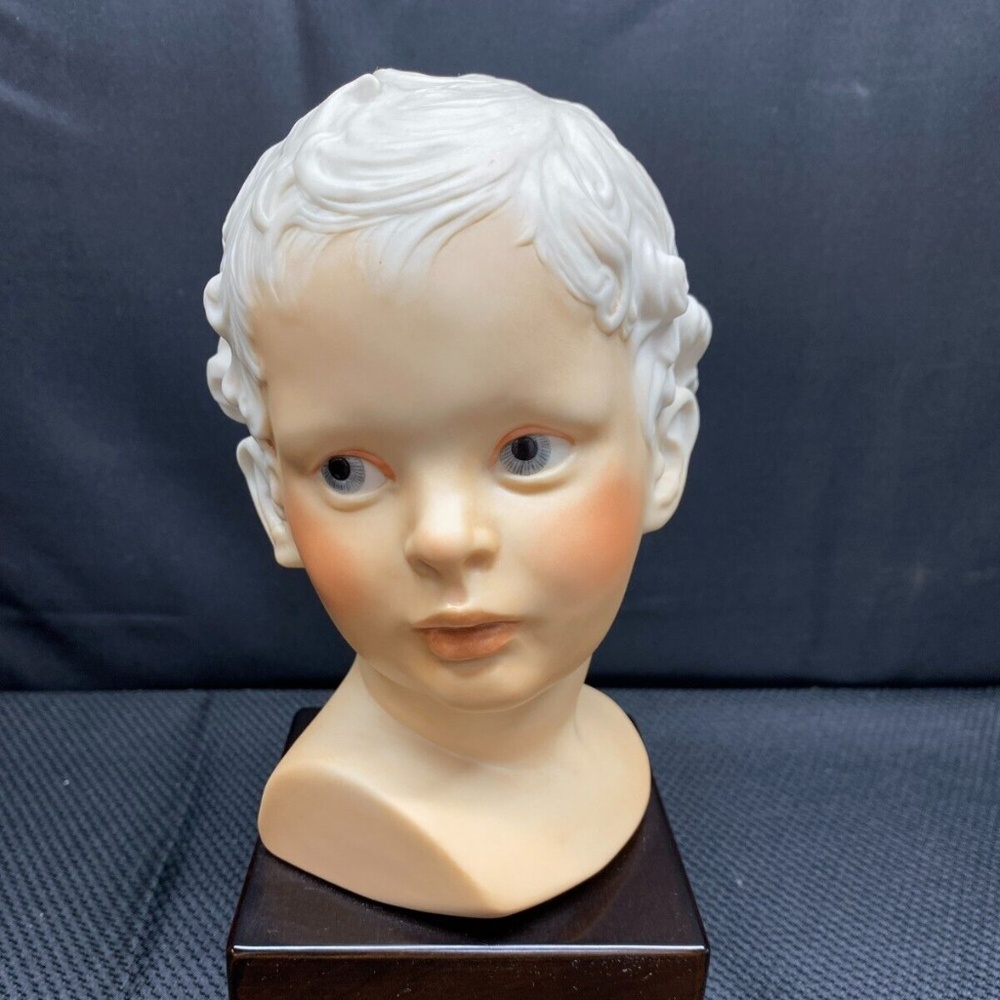 RETIRED CYBIS SIGNED PORCELAIN BUST OF EROS CUPID GOD OF LOVE